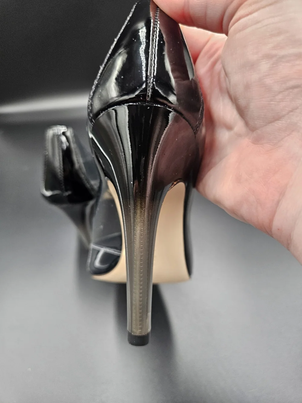 Good American Clear PVC Pointed-Toe Stilettos with Black Trim